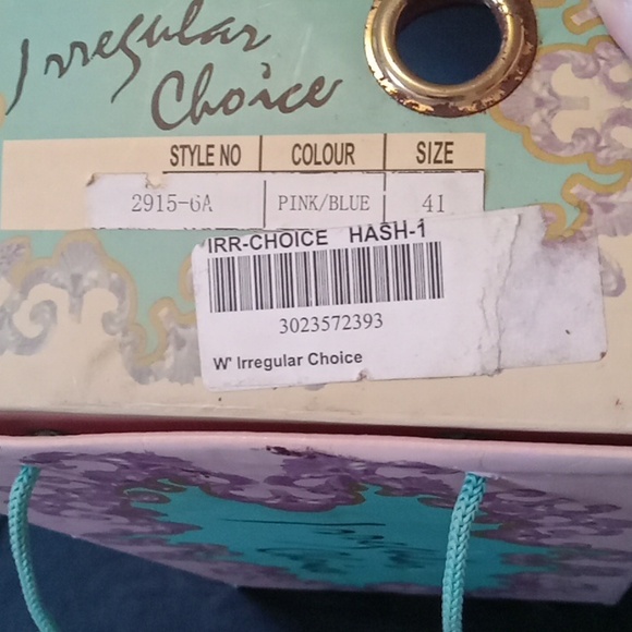 Irregular Choice Blue Pink Floral Rounded Heel Size 41EU - Picture 7 of 8